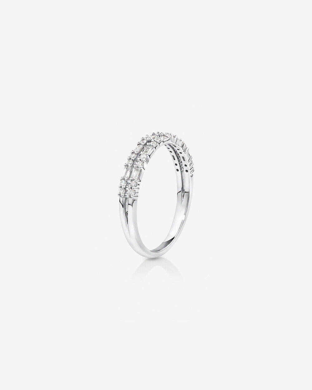0.30 Carat TW Laboratory-Grown Diamonds Dot Dash Double Row Ring Revat Jewels
