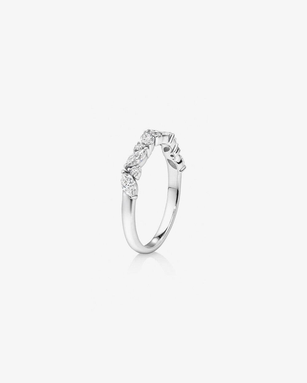 Wedding Ring with 0.56 Carat TW Diamonds in 14kt White Gold Revat Jewels