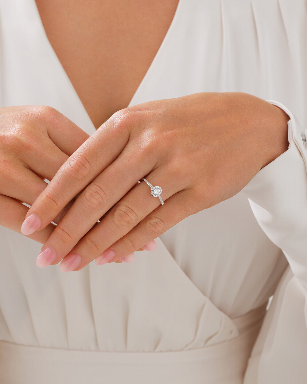 Engagement Ring with .20TW of Diamonds in 10k White Gold