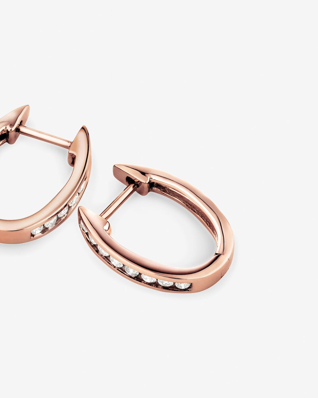 Huggie Earrings with 0.25 Carat TW of Diamonds in Rose Gold