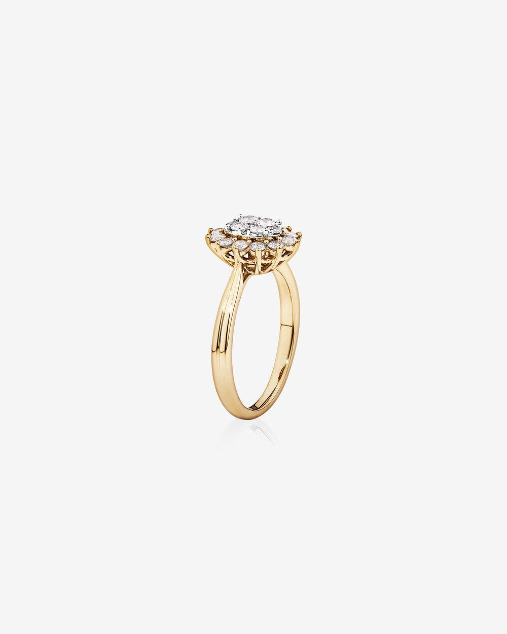 Cluster Ring with 0.62 Carat TW of Diamonds in 14kt Yellow Gold