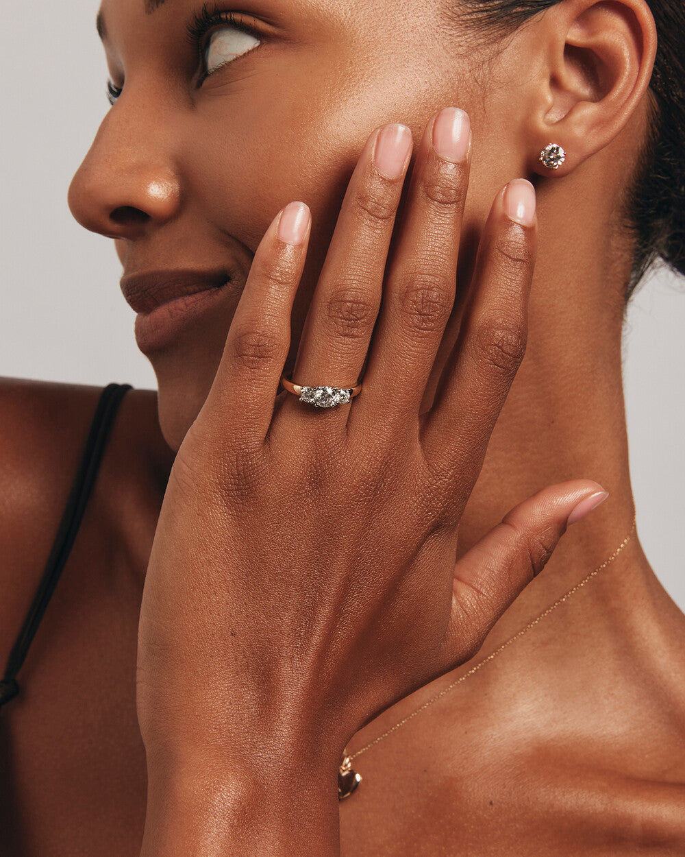 1.00 Carat TW Three Stone Round Brilliant Diamond Engagement Ring in 14kt Yellow and White Gold Revat Jewels