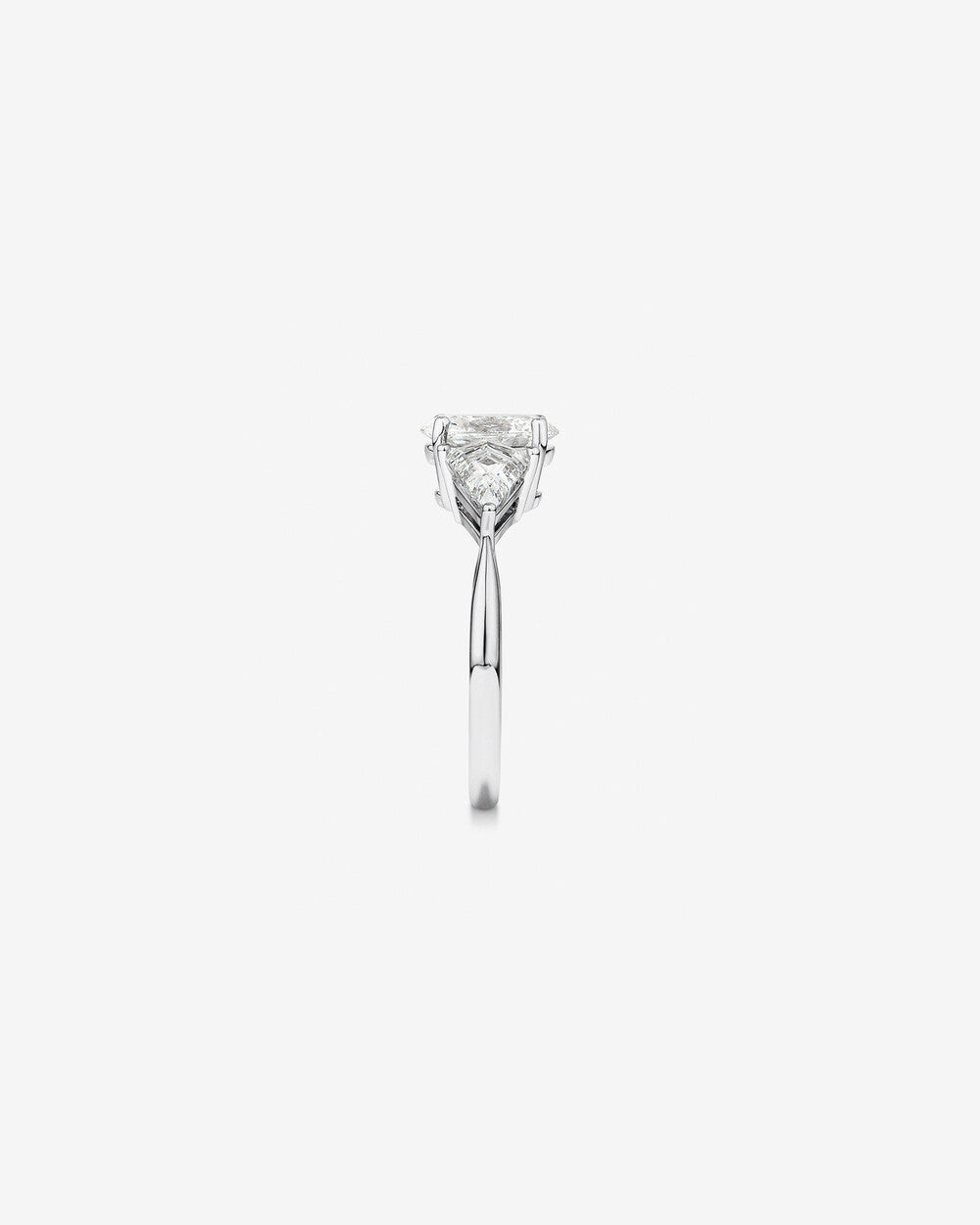 2.25 Carat TW Three Stone Oval and Kite Shaped Laboratory-Grown Diamond Engagement Ring in 14kt White Gold