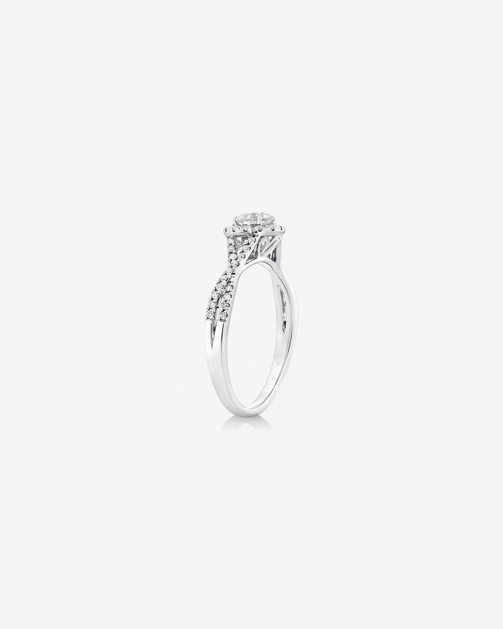 Engagement Ring with 0.70 Carat TW of Diamonds in 14kt White Gold Revat Jewels