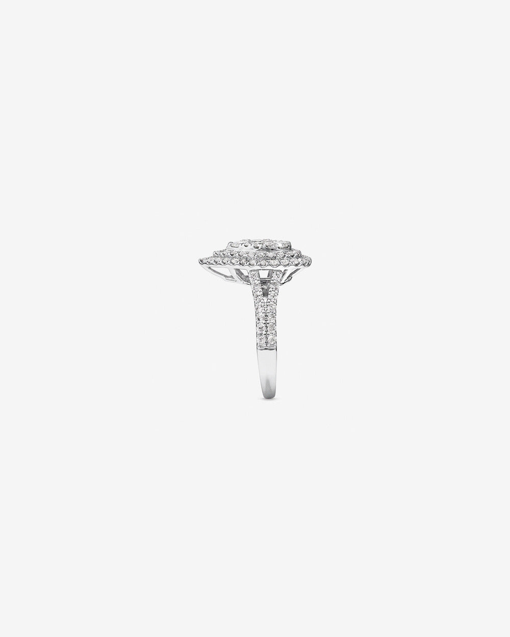 1.30 Carat TW Pear Cluster Halo Diamond Ring in 14kt White Gold