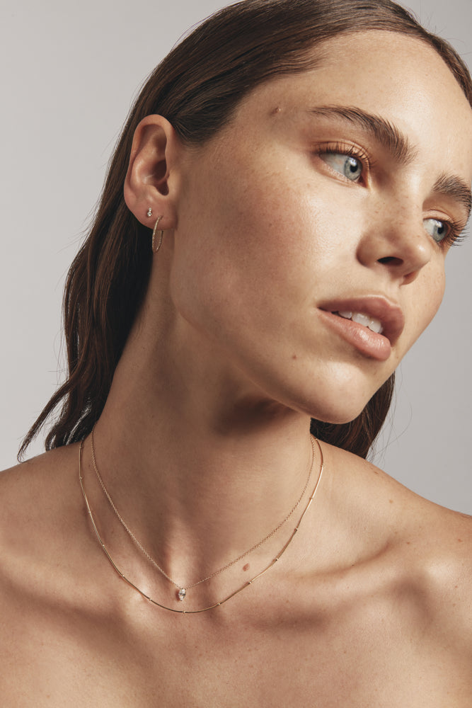 0.30 Carat TW Marquise Cut Laboratory-Grown Diamond Solitaire Necklace in 14kt Yellow Gold Revat Jewels