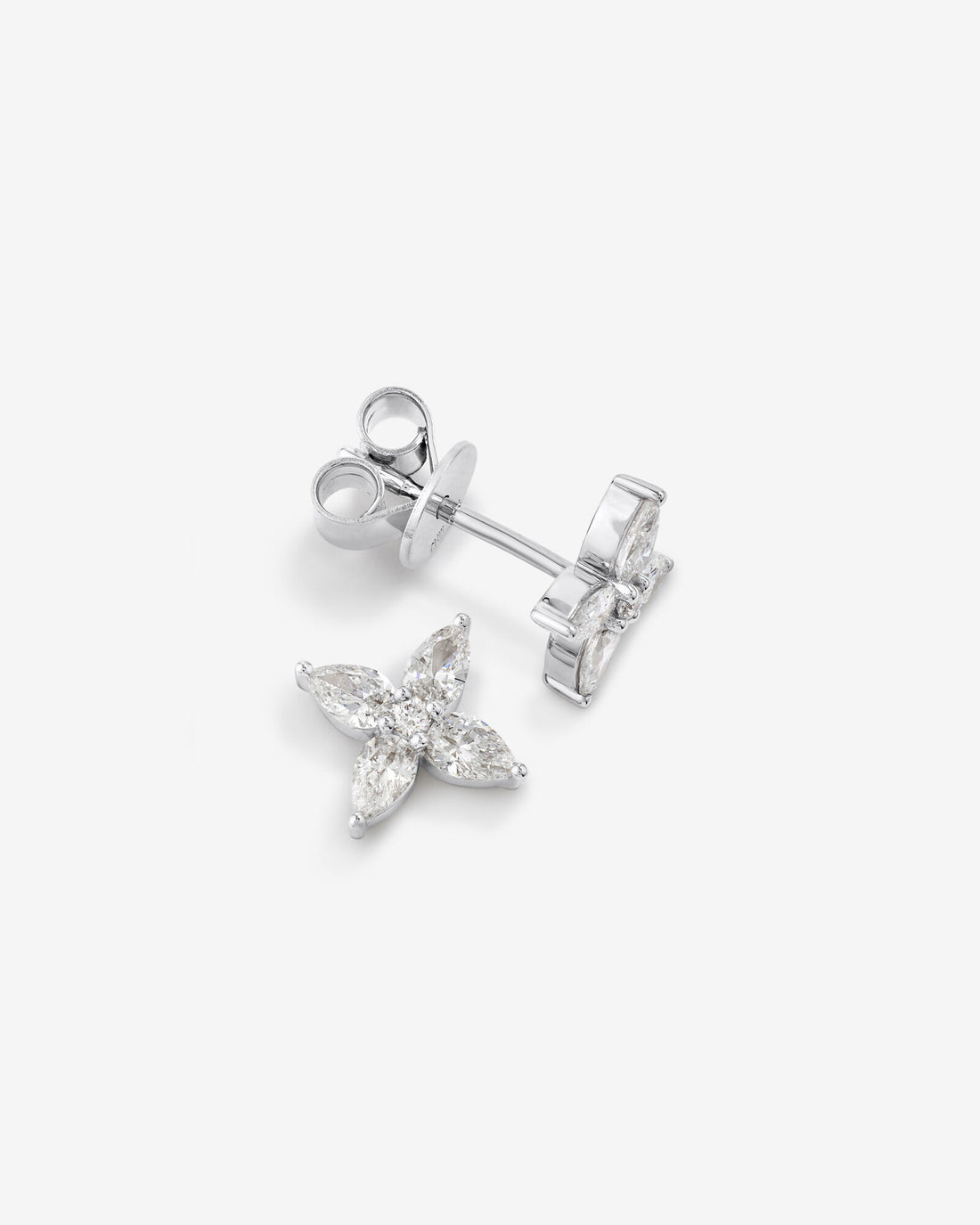 0.62 Carat TW Floret Laboratory-Grown Diamond Stud Earrings in White Gold