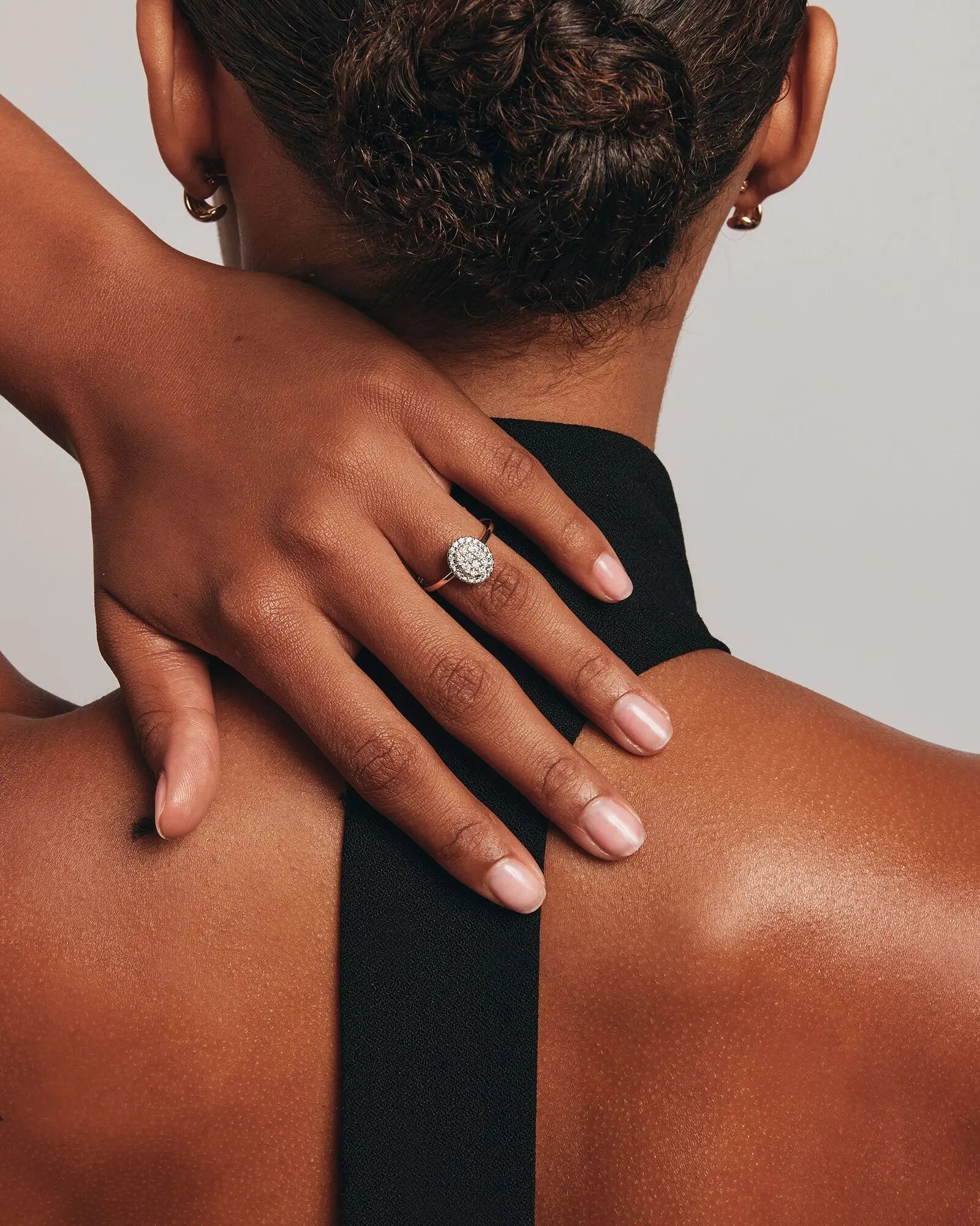 0.40 Carat TW Oval Shape Cluster Laboratory-Grown Diamond Engagement Ring Revat Jewels