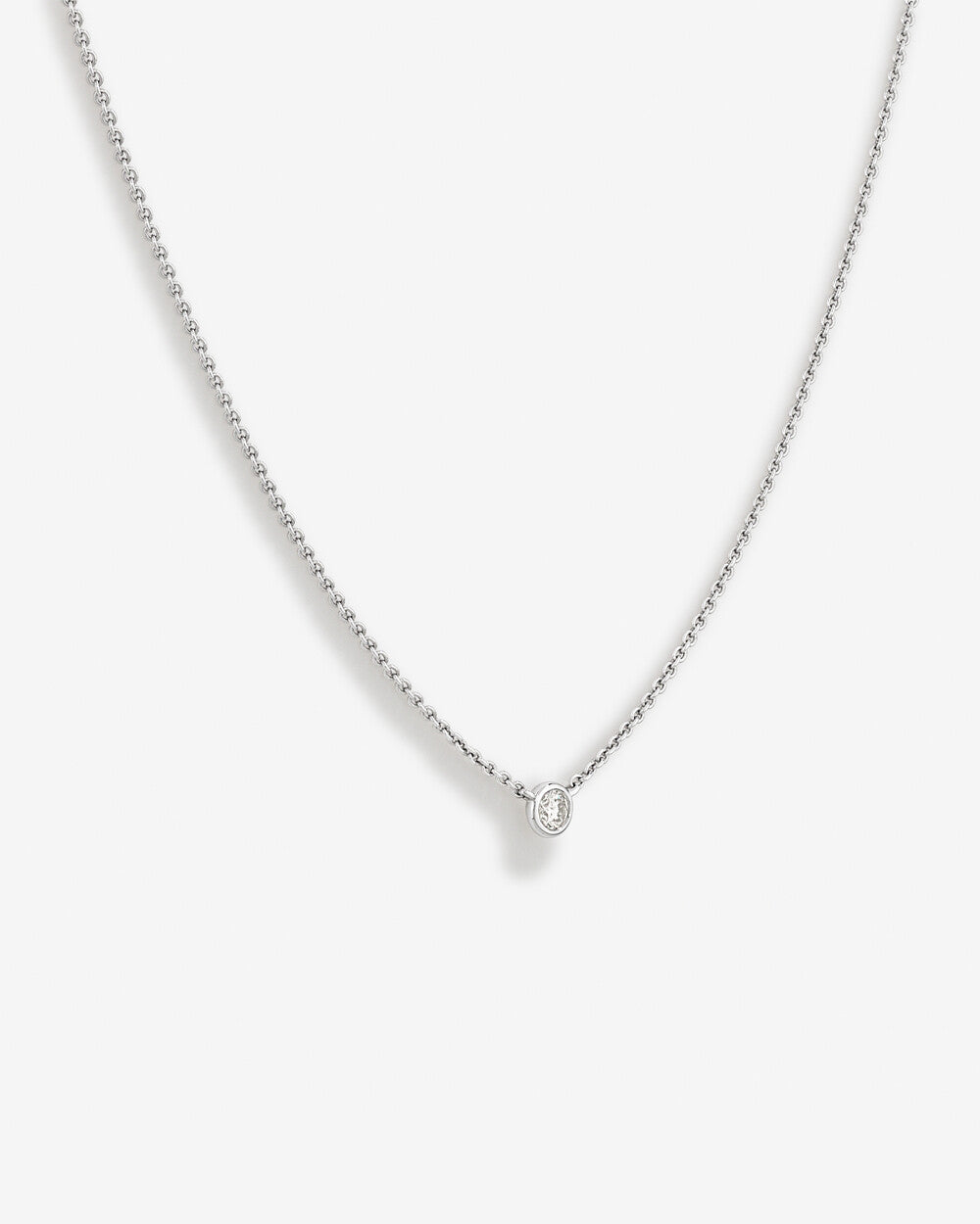 Diamond Serendipity Single Stone Necklace in 14kt White Gold