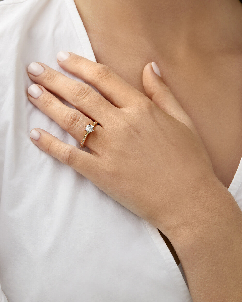 Ring with 0.73 Carat TW of Diamonds in 14kt Yellow & White Gold Revat Jewels