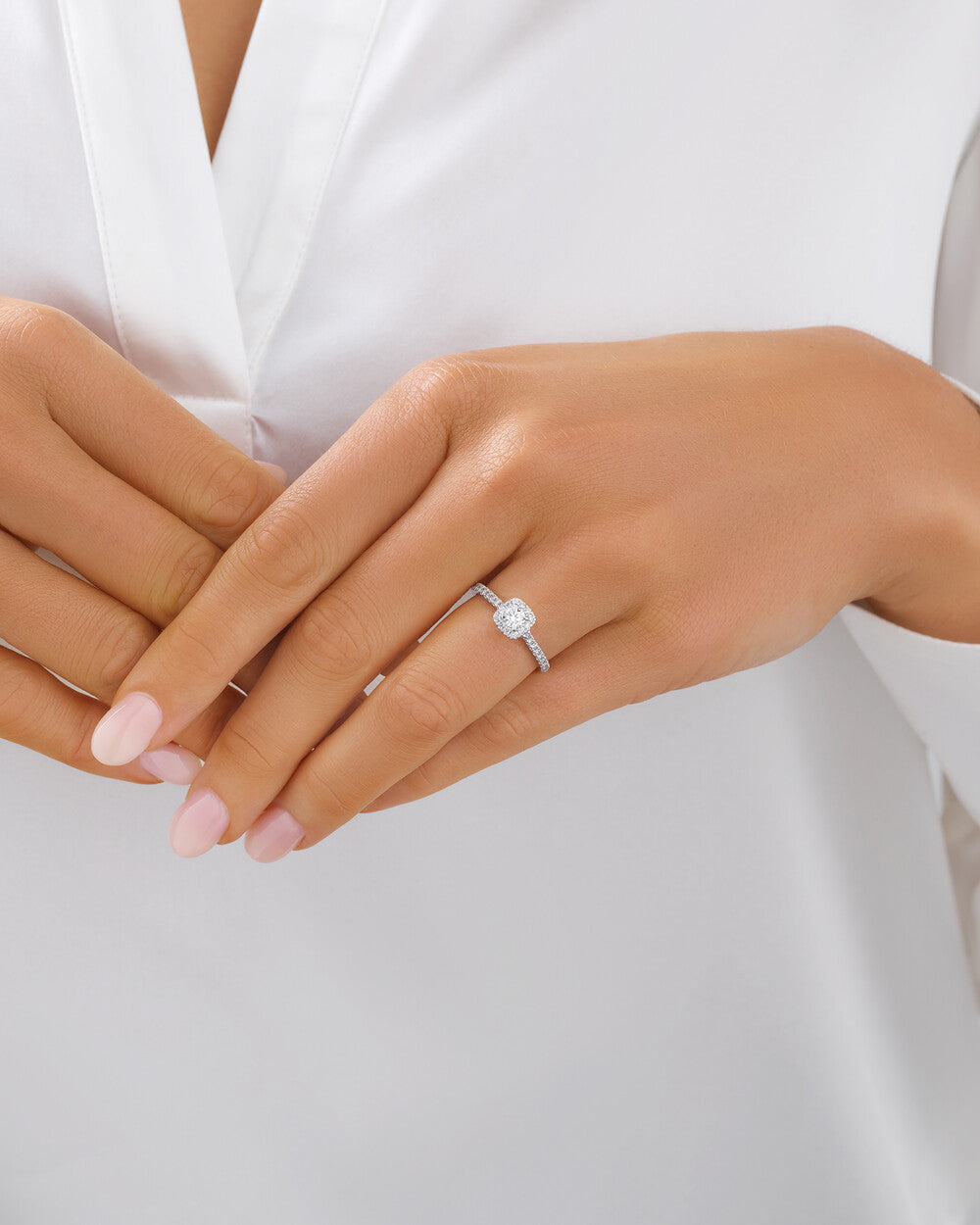Engagement Ring with 1/2 Carat TW of Diamonds in 14kt White Gold Revat Jewels