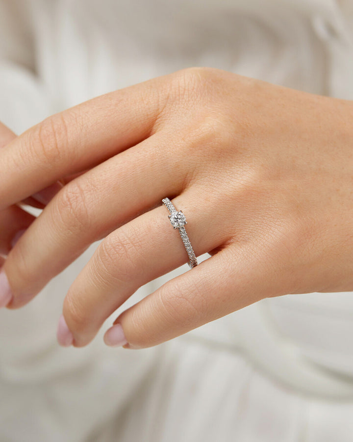 Engagement Ring with 1/2 Carat TW of Diamonds in 14kt White Gold