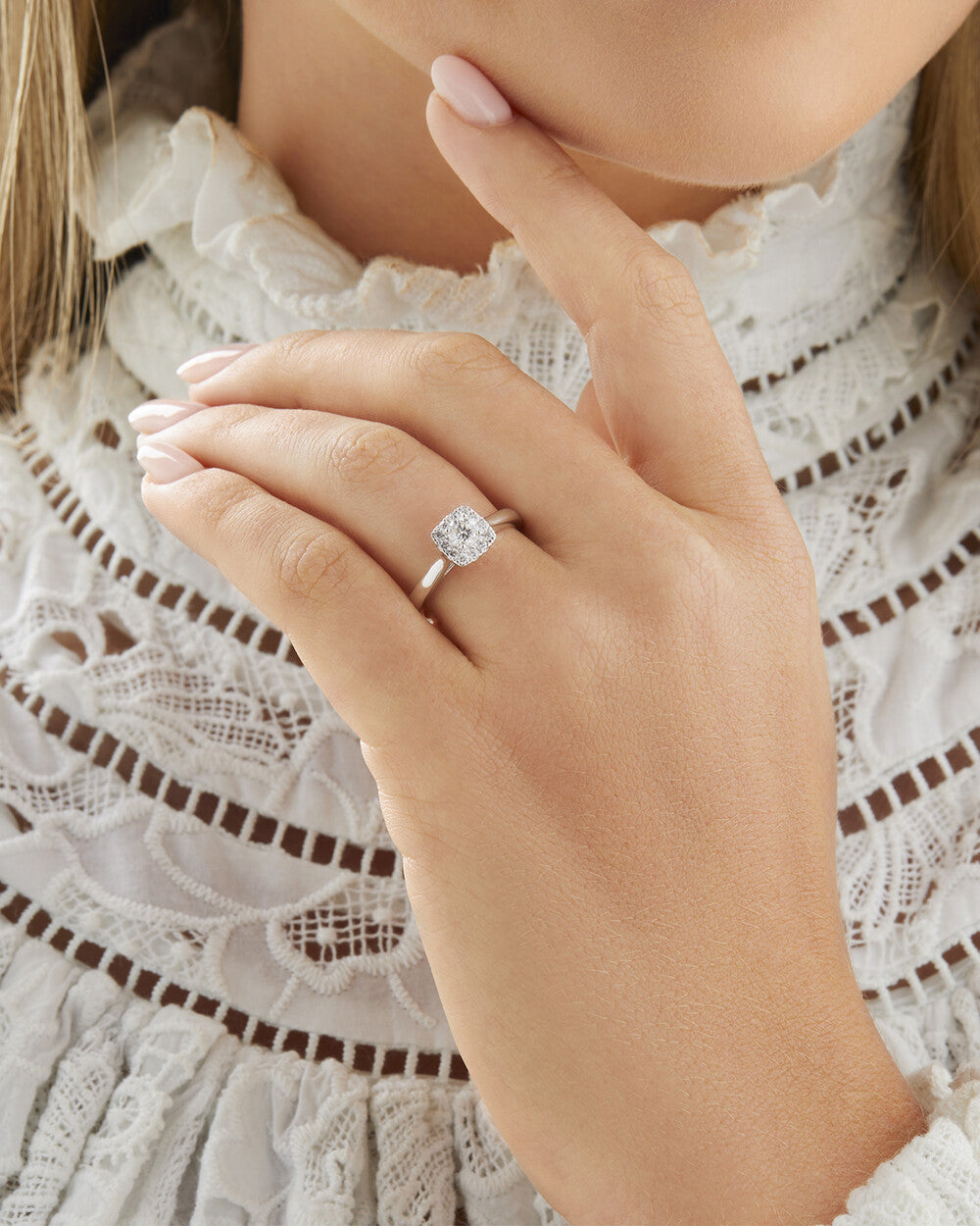 Engagement Ring with 0.50 Carat TW of Diamonds in 14kt White Gold