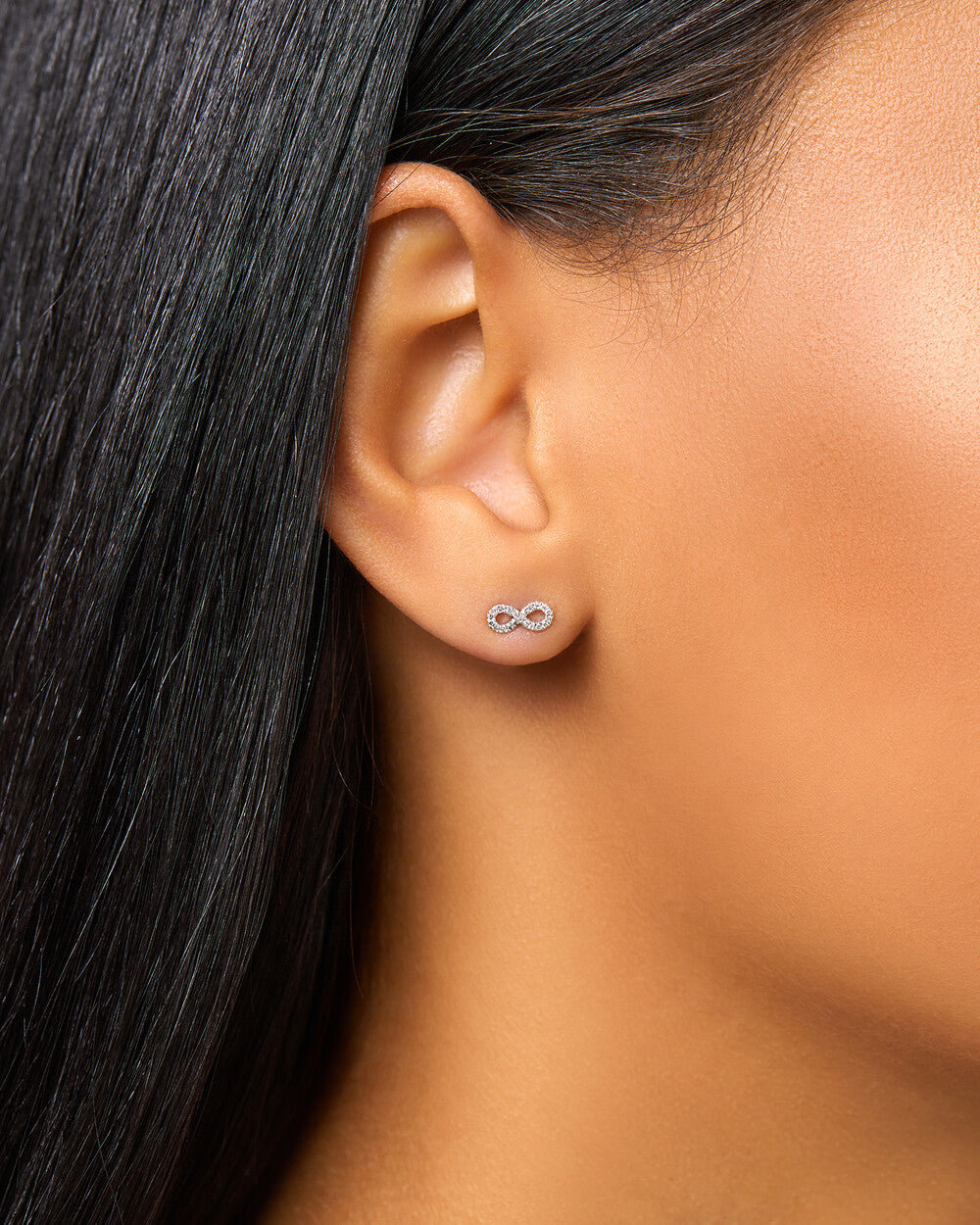 Mini Infinity Earrings with Laboratory-Grown Diamonds Revat Jewels