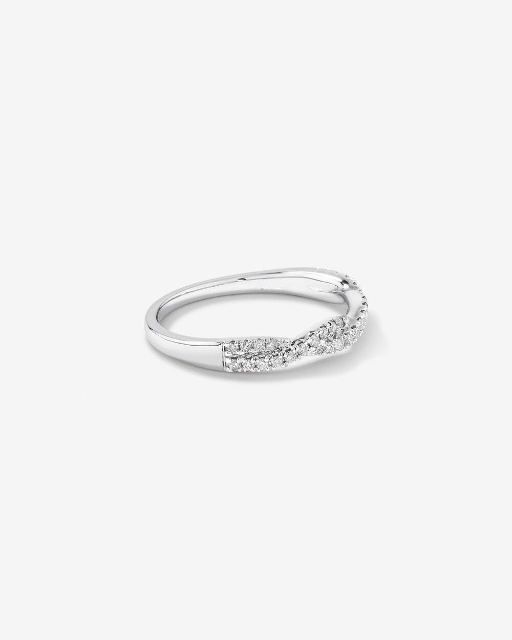 0.25 Carat TW Twist Diamond Wedding Ring in 14kt White Gold