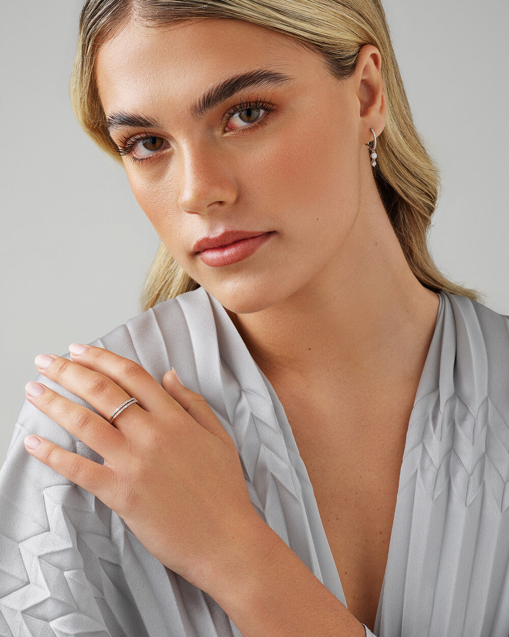 0.30 Carat TW Laboratory-Grown Diamonds Dot Dash Double Row Ring Revat Jewels