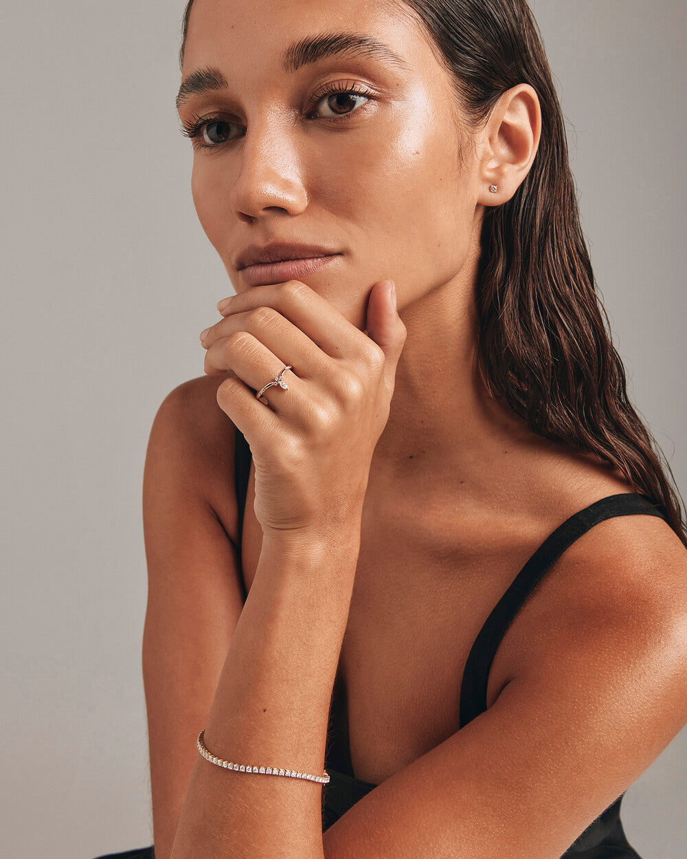 0.14 Carat TW Round Brilliant and Marquise Diamond Contoured Wedding Band in 14kt Yellow Gold Revat Jewels