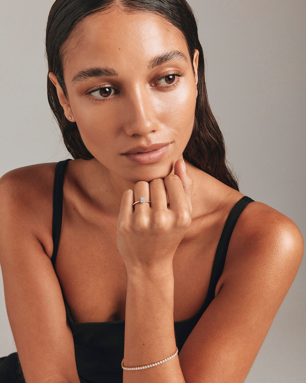 0.31 Carat TW Emerald Cut Diamond Halo Engagement Ring in 14kt Yellow and White Gold Revat Jewels